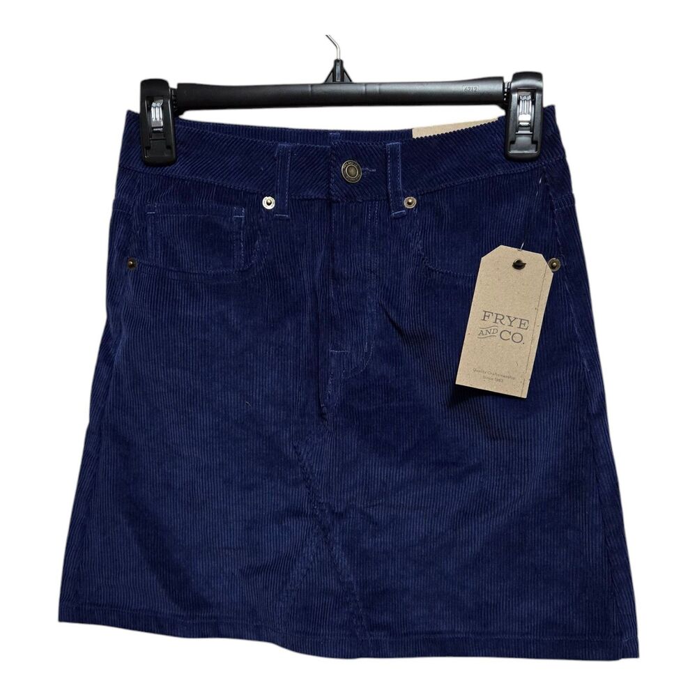 Frye & Co. Corduroy Mini Skirt Heritage Blue Size 2 NEW